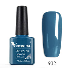 Charger l'image dans la galerie, Vernis gel Venalisa 7,5 ml – Gamme de 60 couleurs (pailletées) pour nail art et manucure – Vernis gel UV « soak-off » (dissolvable)