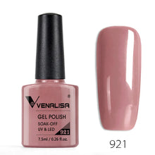 Charger l'image dans la galerie, Vernis gel Venalisa 7,5 ml – Gamme de 60 couleurs (pailletées) pour nail art et manucure – Vernis gel UV « soak-off » (dissolvable)