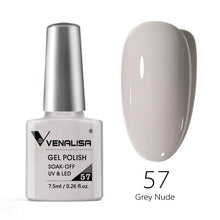 Charger l'image dans la galerie, Vernis gel Venalisa 7,5 ml – Gamme de 60 couleurs (pailletées) pour nail art et manucure – Vernis gel UV « soak-off » (dissolvable)