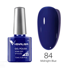 Charger l'image dans la galerie, Vernis gel Venalisa 7,5 ml – Gamme de 60 couleurs (pailletées) pour nail art et manucure – Vernis gel UV « soak-off » (dissolvable)