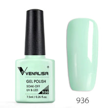 Charger l'image dans la galerie, Vernis gel Venalisa 7,5 ml – Gamme de 60 couleurs (pailletées) pour nail art et manucure – Vernis gel UV « soak-off » (dissolvable)