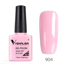 Charger l'image dans la galerie, Vernis gel Venalisa 7,5 ml – Gamme de 60 couleurs (pailletées) pour nail art et manucure – Vernis gel UV « soak-off » (dissolvable)