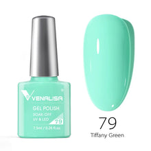Charger l'image dans la galerie, Vernis gel Venalisa 7,5 ml – Gamme de 60 couleurs (pailletées) pour nail art et manucure – Vernis gel UV « soak-off » (dissolvable)