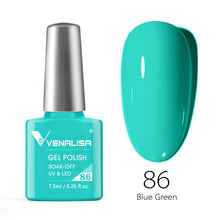 Charger l'image dans la galerie, Vernis gel Venalisa 7,5 ml – Gamme de 60 couleurs (pailletées) pour nail art et manucure – Vernis gel UV « soak-off » (dissolvable)