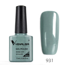 Charger l'image dans la galerie, Vernis gel Venalisa 7,5 ml – Gamme de 60 couleurs (pailletées) pour nail art et manucure – Vernis gel UV « soak-off » (dissolvable)