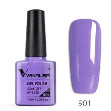 Charger l'image dans la galerie, Vernis gel Venalisa 7,5 ml – Gamme de 60 couleurs (pailletées) pour nail art et manucure – Vernis gel UV « soak-off » (dissolvable)