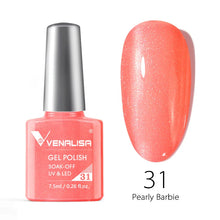Charger l'image dans la galerie, Vernis gel Venalisa 7,5 ml – Gamme de 60 couleurs (pailletées) pour nail art et manucure – Vernis gel UV « soak-off » (dissolvable)