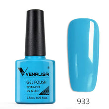 Charger l'image dans la galerie, Vernis gel Venalisa 7,5 ml – Gamme de 60 couleurs (pailletées) pour nail art et manucure – Vernis gel UV « soak-off » (dissolvable)