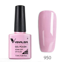 Charger l'image dans la galerie, Vernis gel Venalisa 7,5 ml – Gamme de 60 couleurs (pailletées) pour nail art et manucure – Vernis gel UV « soak-off » (dissolvable)