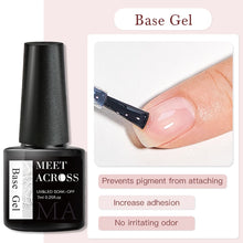 Charger l'image dans la galerie, MEET ACROSS – Gel Base Rubber 2-en-1 (7 ml) – Teintes Nude, Rose et Blanc à Paillettes – Vernis Gel pour Manucure Automne-Hiver