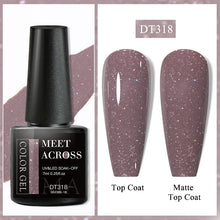 Charger l'image dans la galerie, MEET ACROSS – Gel Base Rubber 2-en-1 (7 ml) – Teintes Nude, Rose et Blanc à Paillettes – Vernis Gel pour Manucure Automne-Hiver