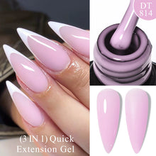 Charger l'image dans la galerie, MEET ACROSS – Gel Base Rubber 2-en-1 (7 ml) – Teintes Nude, Rose et Blanc à Paillettes – Vernis Gel pour Manucure Automne-Hiver