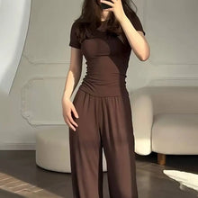 Load image into Gallery viewer, Ensemble deux pièces (best-seller 2026) : t-shirt en maille à manches courtes et pantalon long.