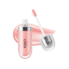 Charger l'image dans la galerie, Gloss Kiko 3D Mirror Lip Glaze original : formule waterproof, longue tenue et sans transfert ; teinte douce « pâte de haricot » (rose-brun) avec un fini brillant et lumineux.