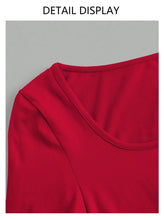Charger l'image dans la galerie, T-shirt basique à manches longues et col carré, style Y2K, couleur unie, mode automne