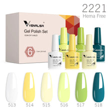 Charger l'image dans la galerie, Kit de 6 vernis semi-permanents Venalisa (Collection VIP5) – Sans HEMA – Teintes nude et rose effet « jelly » (translucide) – Soak-off (dépose facile) – Compatible UV/LED