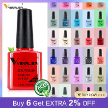 Charger l'image dans la galerie, Vernis gel Venalisa 7,5 ml – Gamme de 60 couleurs (pailletées) pour nail art et manucure – Vernis gel UV « soak-off » (dissolvable)