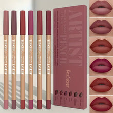 Cargar imagen en el visor de la galería, Juego de 6 delineadores de labios mate aterciopelados de larga duración, que no resecan, perfectos para delinear y rellenar los labios, adecuados para todo tipo de piel.