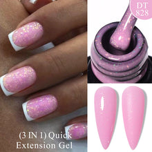 Charger l'image dans la galerie, MEET ACROSS – Gel Base Rubber 2-en-1 (7 ml) – Teintes Nude, Rose et Blanc à Paillettes – Vernis Gel pour Manucure Automne-Hiver