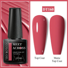 Charger l'image dans la galerie, MEET ACROSS – Gel Base Rubber 2-en-1 (7 ml) – Teintes Nude, Rose et Blanc à Paillettes – Vernis Gel pour Manucure Automne-Hiver