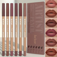 Cargar imagen en el visor de la galería, Juego de 6 delineadores de labios mate aterciopelados de larga duración, que no resecan, perfectos para delinear y rellenar los labios, adecuados para todo tipo de piel.