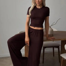 Load image into Gallery viewer, Ensemble deux pièces (best-seller 2026) : t-shirt en maille à manches courtes et pantalon long.
