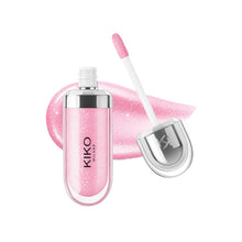 Charger l'image dans la galerie, Gloss Kiko 3D Mirror Lip Glaze original : formule waterproof, longue tenue et sans transfert ; teinte douce « pâte de haricot » (rose-brun) avec un fini brillant et lumineux.