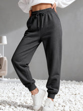 Charger l'image dans la galerie, Pantalon de jogging d'automne – Couleur unie, taille à cordon, coupe polyvalente, molletonné et tendance