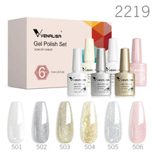 Charger l'image dans la galerie, Kit de 6 vernis semi-permanents Venalisa (Collection VIP5) – Sans HEMA – Teintes nude et rose effet « jelly » (translucide) – Soak-off (dépose facile) – Compatible UV/LED