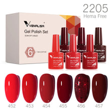 Charger l'image dans la galerie, Kit de 6 vernis semi-permanents Venalisa (Collection VIP5) – Sans HEMA – Teintes nude et rose effet « jelly » (translucide) – Soak-off (dépose facile) – Compatible UV/LED
