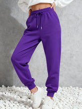 Charger l'image dans la galerie, Pantalon de jogging d'automne – Couleur unie, taille à cordon, coupe polyvalente, molletonné et tendance