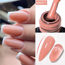 Charger l'image dans la galerie, MEET ACROSS – Gel Base Rubber 2-en-1 (7 ml) – Teintes Nude, Rose et Blanc à Paillettes – Vernis Gel pour Manucure Automne-Hiver