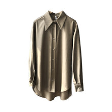 Charger l'image dans la galerie, QOERLIN Coffee Blouse Women Spring Autumn Casual Solid Color Long Sleeve Shirt Women Korean Loose Shirt OL Style Workwear S-XL