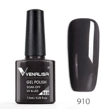 Charger l'image dans la galerie, Vernis gel Venalisa 7,5 ml – Gamme de 60 couleurs (pailletées) pour nail art et manucure – Vernis gel UV « soak-off » (dissolvable)
