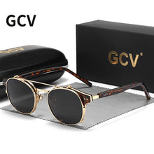 Charger l'image dans la galerie, Lunettes de soleil GCV à double écran amovible – Style rétro gothique steampunk – Polarisées – Monture en acétate
