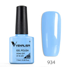 Charger l'image dans la galerie, Vernis gel Venalisa 7,5 ml – Gamme de 60 couleurs (pailletées) pour nail art et manucure – Vernis gel UV « soak-off » (dissolvable)
