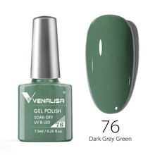 Charger l'image dans la galerie, Vernis gel Venalisa 7,5 ml – Gamme de 60 couleurs (pailletées) pour nail art et manucure – Vernis gel UV « soak-off » (dissolvable)
