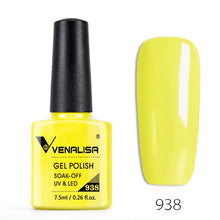 Charger l'image dans la galerie, Vernis gel Venalisa 7,5 ml – Gamme de 60 couleurs (pailletées) pour nail art et manucure – Vernis gel UV « soak-off » (dissolvable)
