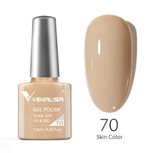 Charger l'image dans la galerie, Vernis gel Venalisa 7,5 ml – Gamme de 60 couleurs (pailletées) pour nail art et manucure – Vernis gel UV « soak-off » (dissolvable)
