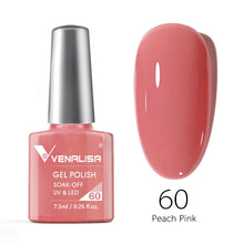 Charger l'image dans la galerie, Vernis gel Venalisa 7,5 ml – Gamme de 60 couleurs (pailletées) pour nail art et manucure – Vernis gel UV « soak-off » (dissolvable)
