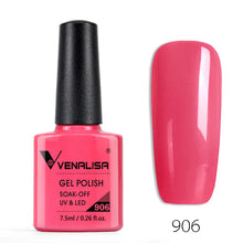 Charger l'image dans la galerie, Vernis gel Venalisa 7,5 ml – Gamme de 60 couleurs (pailletées) pour nail art et manucure – Vernis gel UV « soak-off » (dissolvable)

