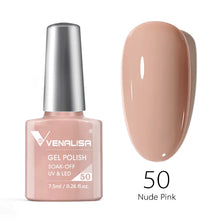 Charger l'image dans la galerie, Vernis gel Venalisa 7,5 ml – Gamme de 60 couleurs (pailletées) pour nail art et manucure – Vernis gel UV « soak-off » (dissolvable)
