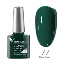 Charger l'image dans la galerie, Vernis gel Venalisa 7,5 ml – Gamme de 60 couleurs (pailletées) pour nail art et manucure – Vernis gel UV « soak-off » (dissolvable)
