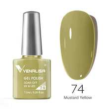 Charger l'image dans la galerie, Vernis gel Venalisa 7,5 ml – Gamme de 60 couleurs (pailletées) pour nail art et manucure – Vernis gel UV « soak-off » (dissolvable)

