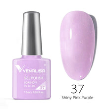 Charger l'image dans la galerie, Vernis gel Venalisa 7,5 ml – Gamme de 60 couleurs (pailletées) pour nail art et manucure – Vernis gel UV « soak-off » (dissolvable)
