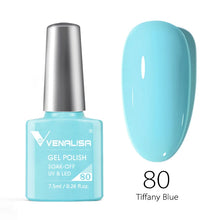 Charger l'image dans la galerie, Vernis gel Venalisa 7,5 ml – Gamme de 60 couleurs (pailletées) pour nail art et manucure – Vernis gel UV « soak-off » (dissolvable)
