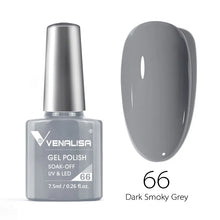 Charger l'image dans la galerie, Vernis gel Venalisa 7,5 ml – Gamme de 60 couleurs (pailletées) pour nail art et manucure – Vernis gel UV « soak-off » (dissolvable)
