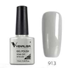Charger l'image dans la galerie, Vernis gel Venalisa 7,5 ml – Gamme de 60 couleurs (pailletées) pour nail art et manucure – Vernis gel UV « soak-off » (dissolvable)
