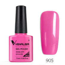 Charger l'image dans la galerie, Vernis gel Venalisa 7,5 ml – Gamme de 60 couleurs (pailletées) pour nail art et manucure – Vernis gel UV « soak-off » (dissolvable)
