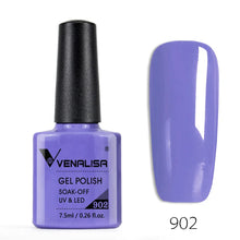 Charger l'image dans la galerie, Vernis gel Venalisa 7,5 ml – Gamme de 60 couleurs (pailletées) pour nail art et manucure – Vernis gel UV « soak-off » (dissolvable)
